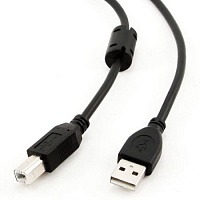 Кабель для подсоединения USB 2.0 /Am - Вm/, ПРОФЕССИОНАЛЬНЫЙ, 3 м, 2 фильтра, черный