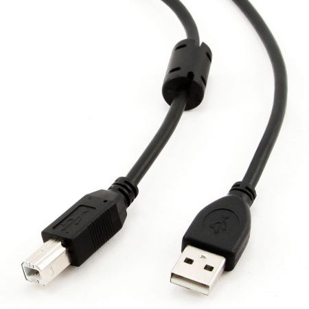 Кабель для подсоединения USB 2.0 /Am - Вm/, ПРОФЕССИОНАЛЬНЫЙ, 1.8 м, 2 фильтра, черный (87430)